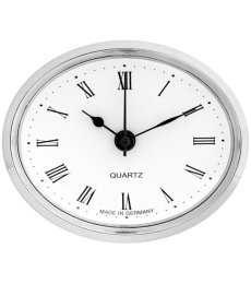 Vestavné hodiny 80x65 mm - stříbrné, římské číslice 550/4130-03