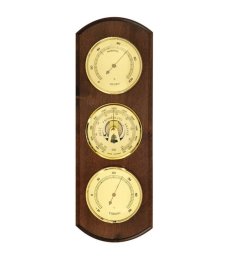 Barométer 8040 hőmérővel és páramérővel - sötét barna