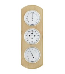 Barométer 8040B hőmérővel és páramérővel - világos barna