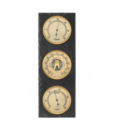 Barométer 8081 hőmérővel és páramérővel - szürke-arany