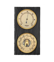 Barometr 8085 z termometrem - szaro-złoty