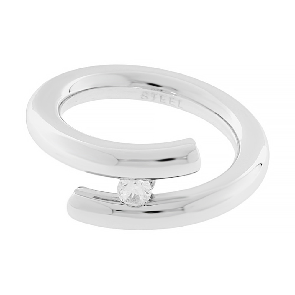 Stainless steel ring 6503 (size 55) - silver colour