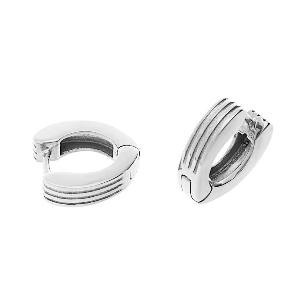 Stainless steel earrings 8038 - silver colour