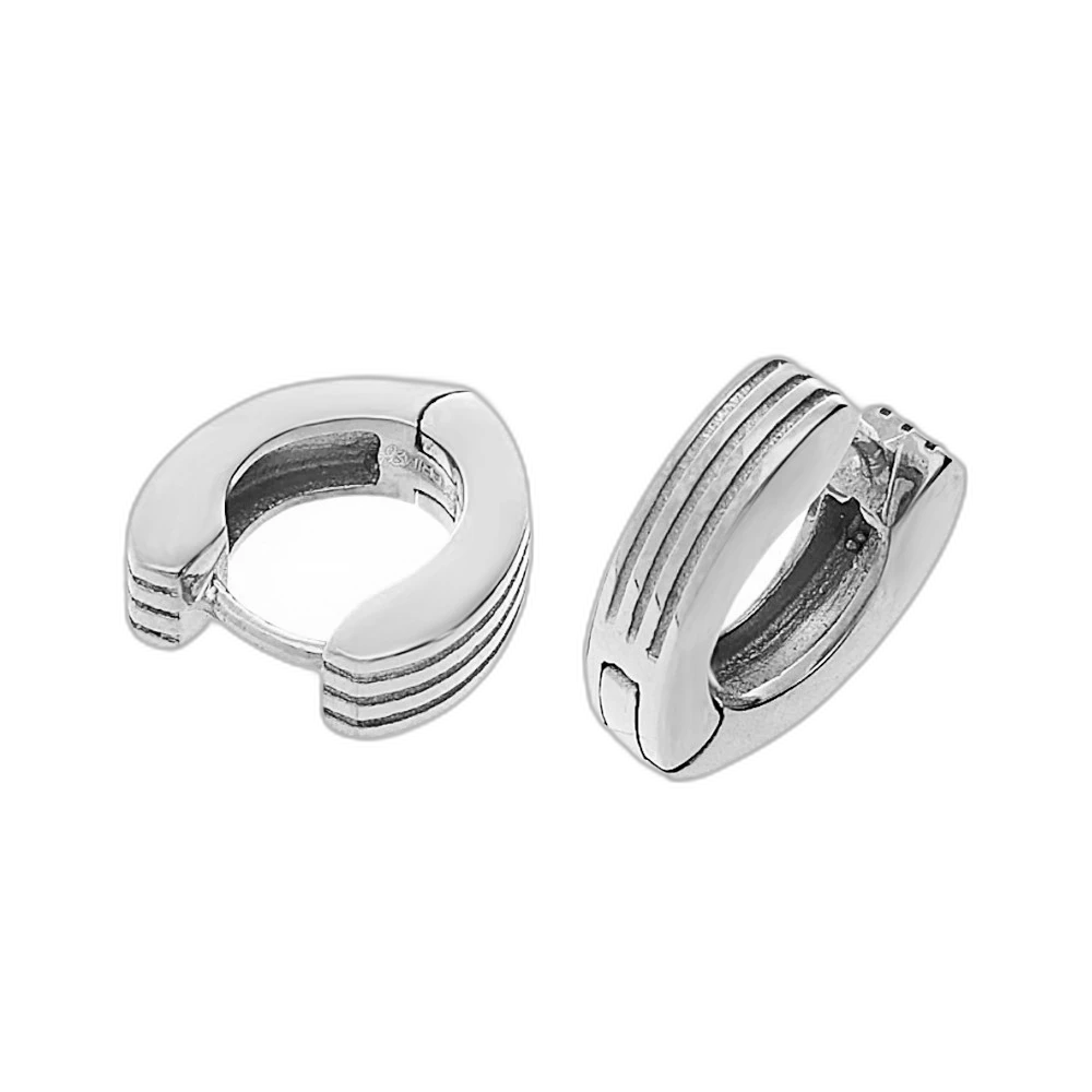 Stainless steel earrings 8038 - silver colour