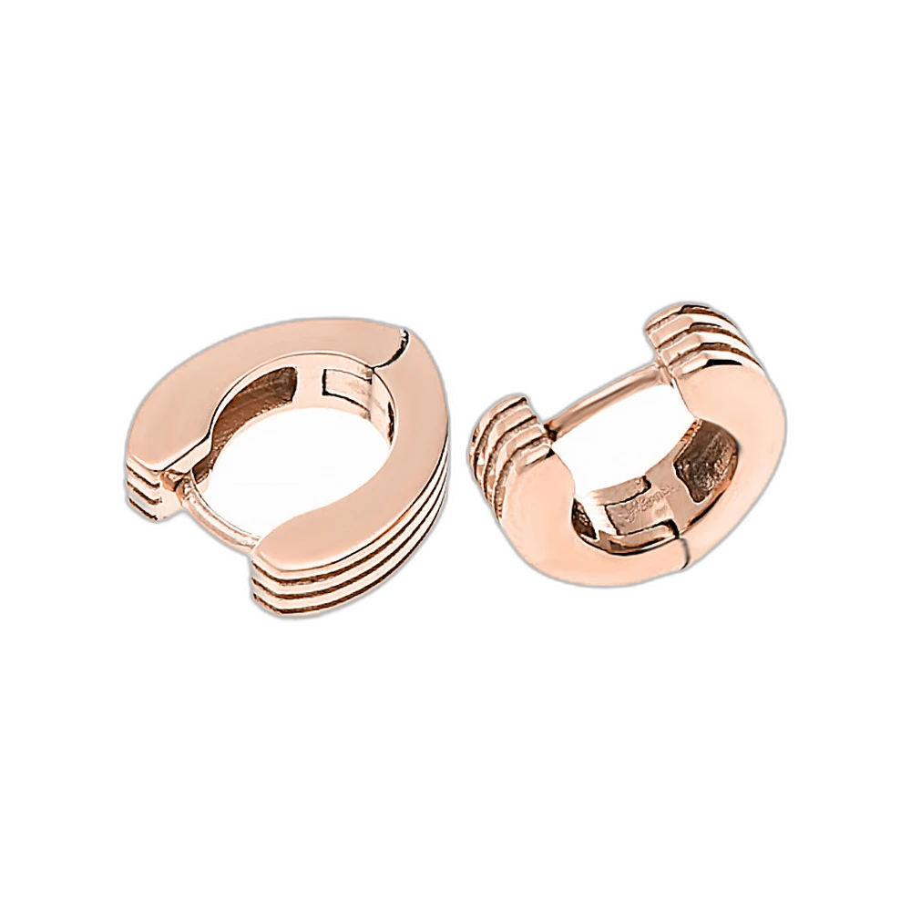 Stainless steel earrings 8039 - rose gold colour