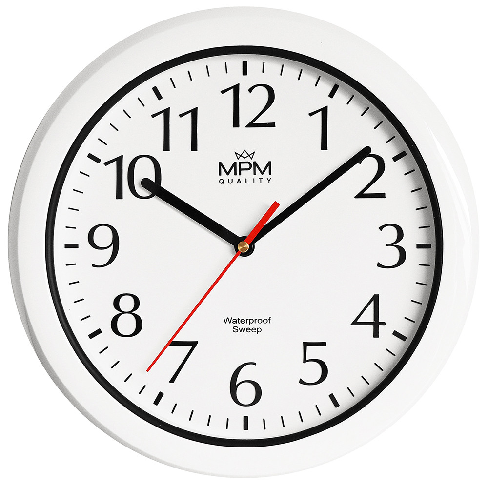 Kúpeľňové hodiny MPM Santha - biele