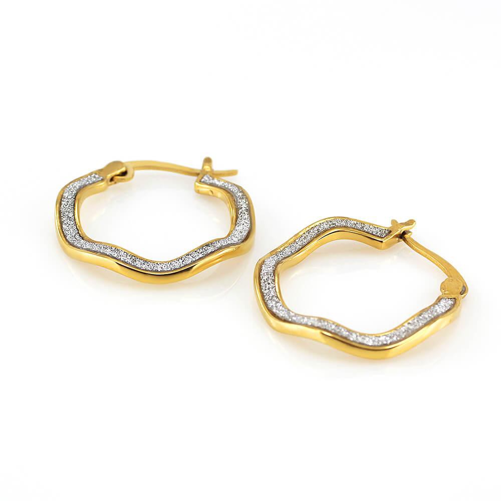 Stainless steel earrings 7734 - gold colour