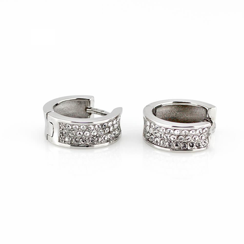 Stainless steel earrings 7760 - silver colour