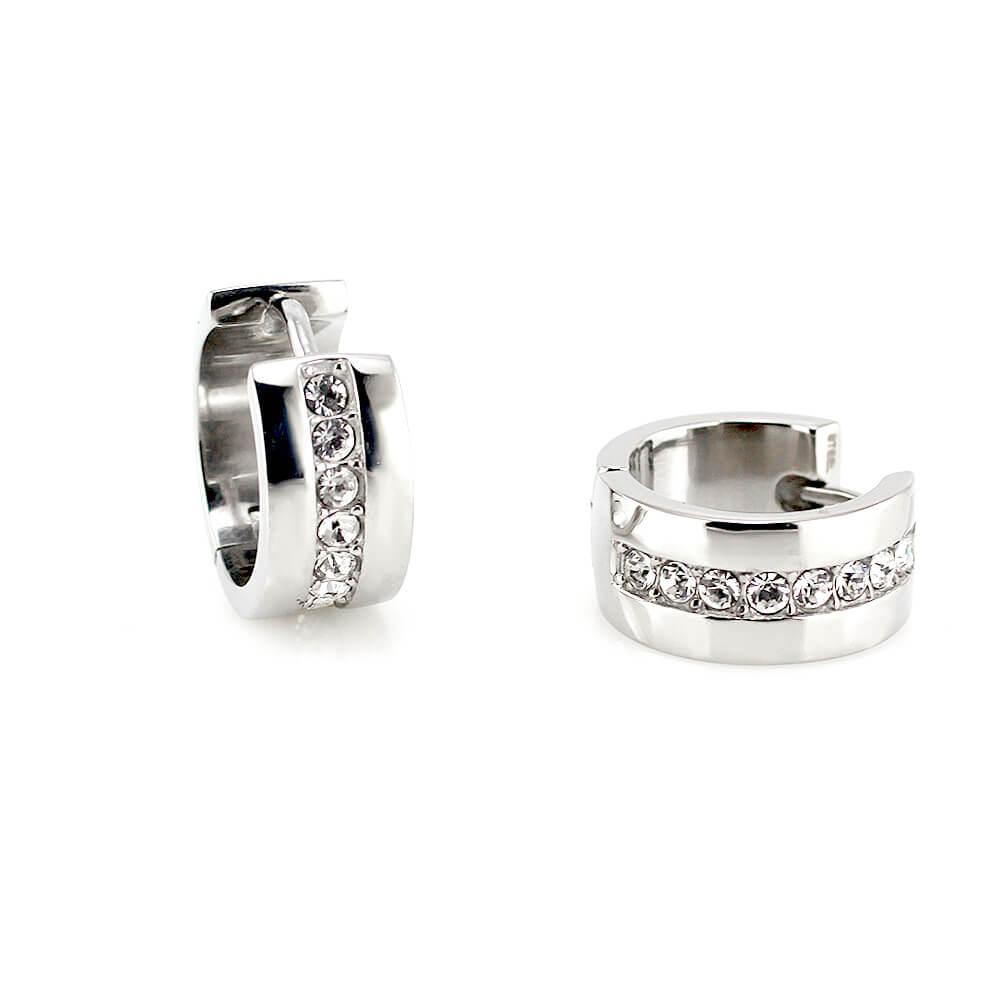 Stainless steel earrings 7761 - silver colour