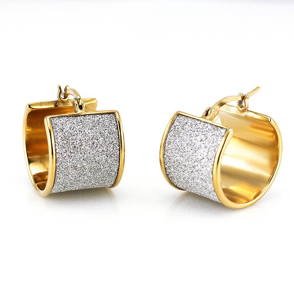 Stainless steel earrings 7724 - gold colour