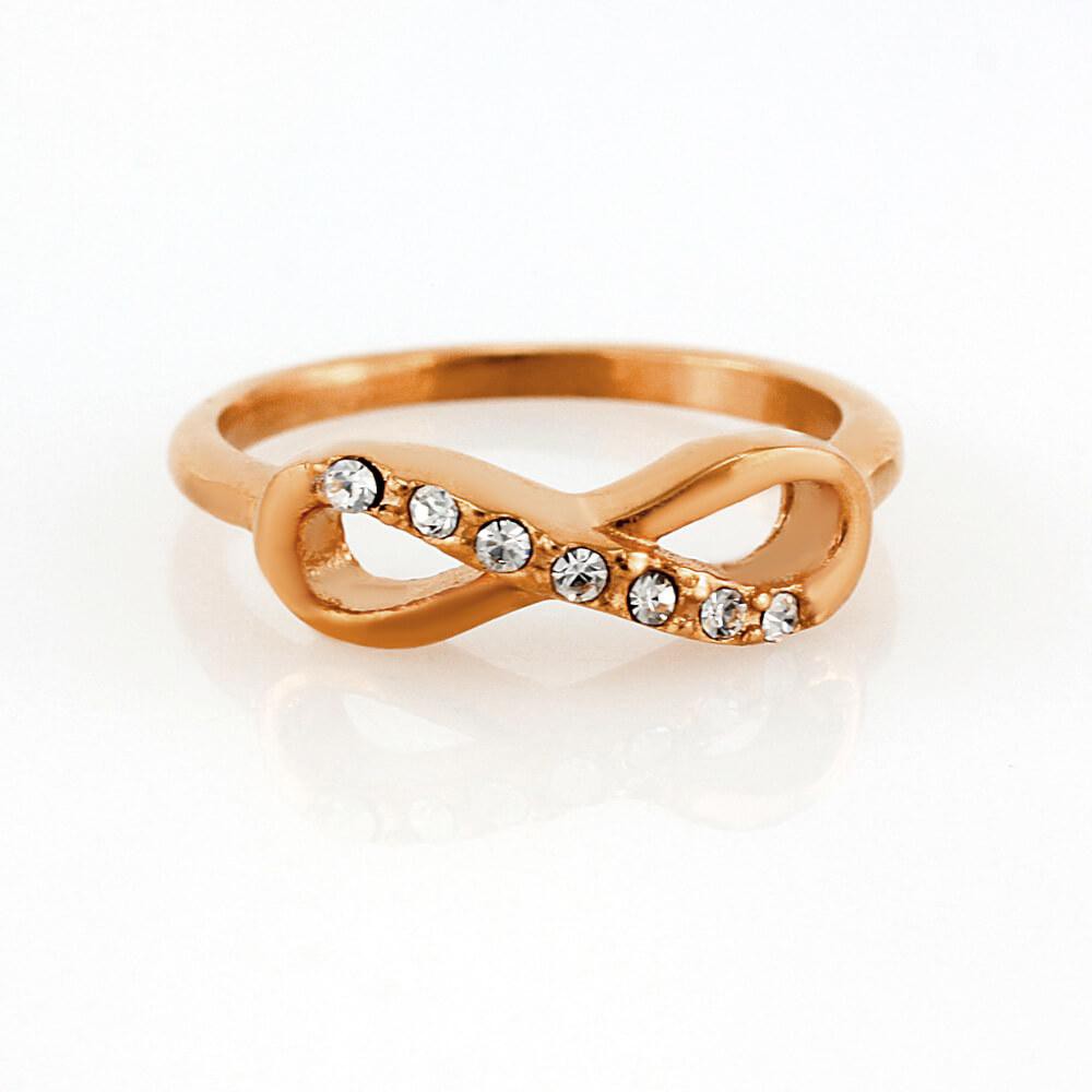Stainless steel ring 7838 (size 56) - rose gold colour