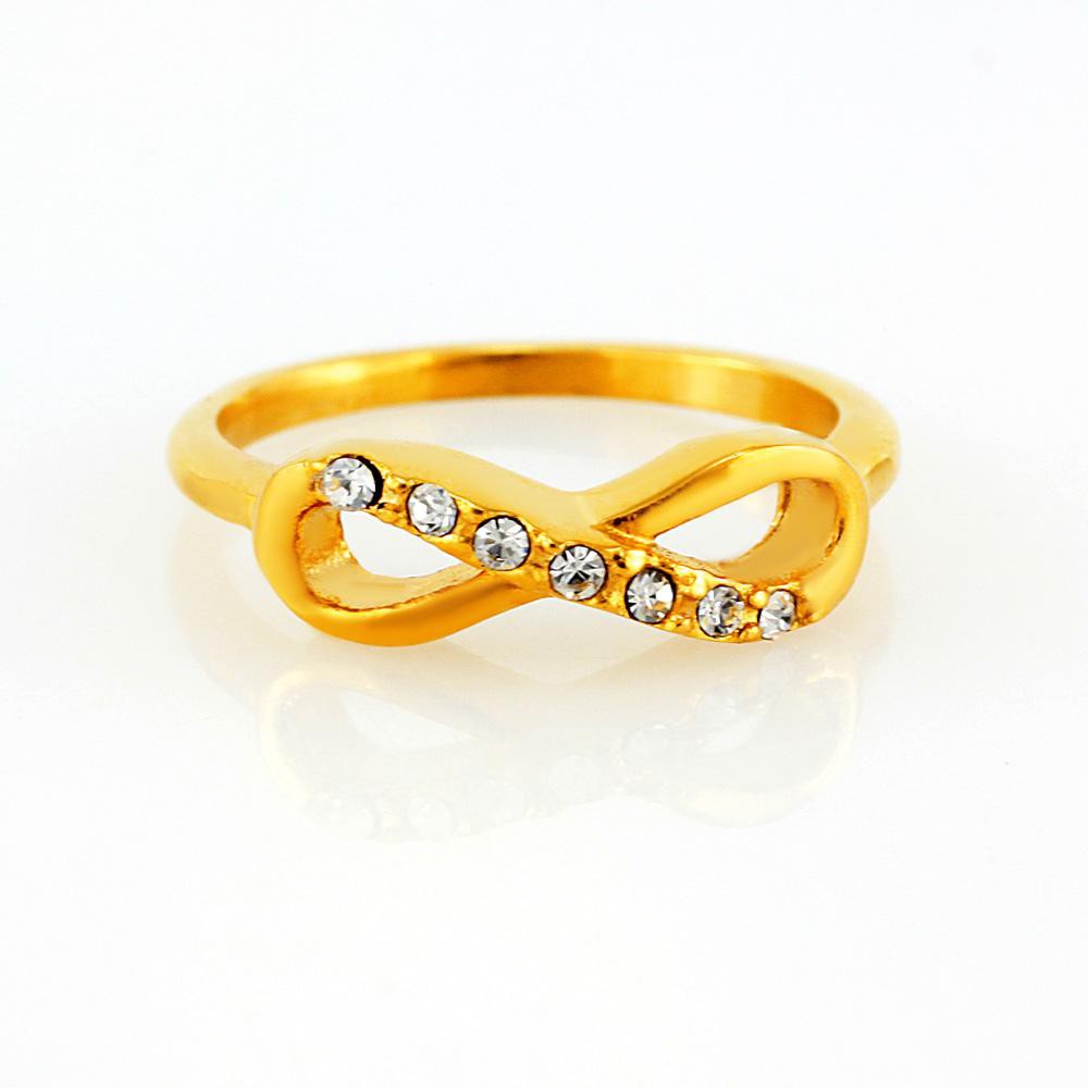 Stainless steel ring 7837 (size 53) - gold colour