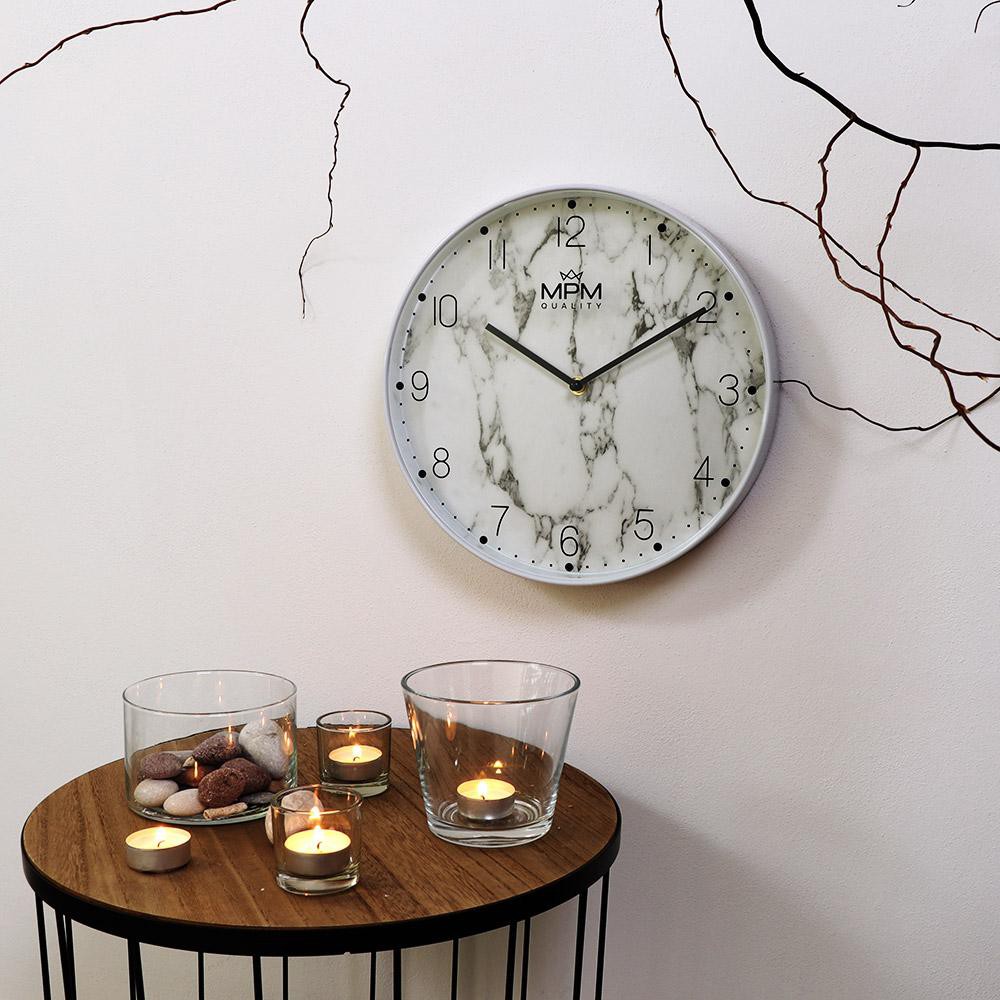 Wanduhr MPM Weißer Marmor