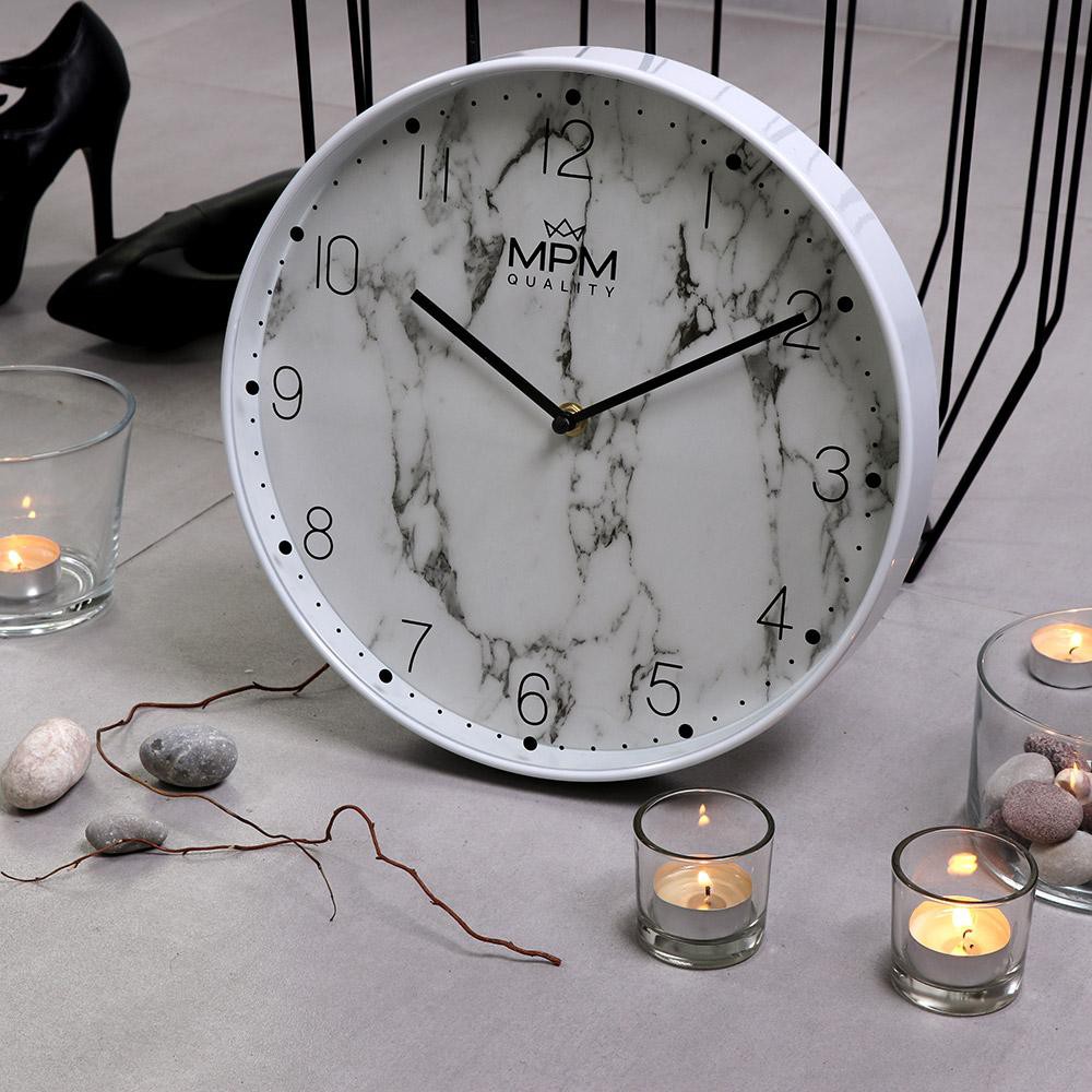 Wanduhr MPM Weißer Marmor