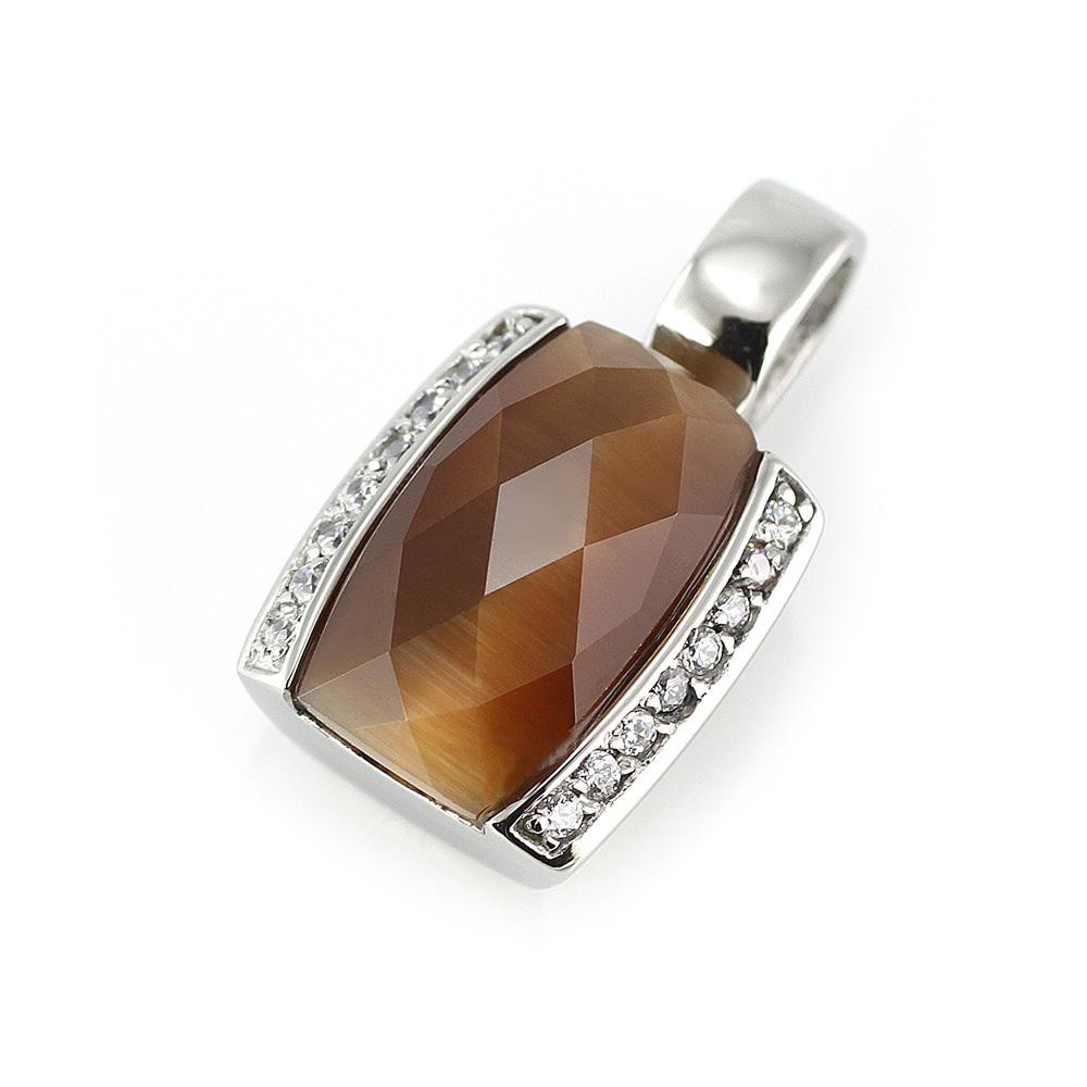 Stainless steel pendant Ashanti - silver-brown colour