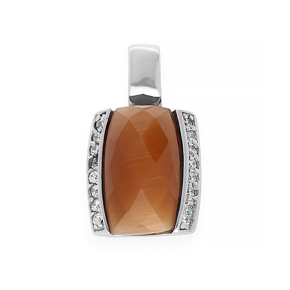 Stainless steel pendant Ashanti - silver-brown colour