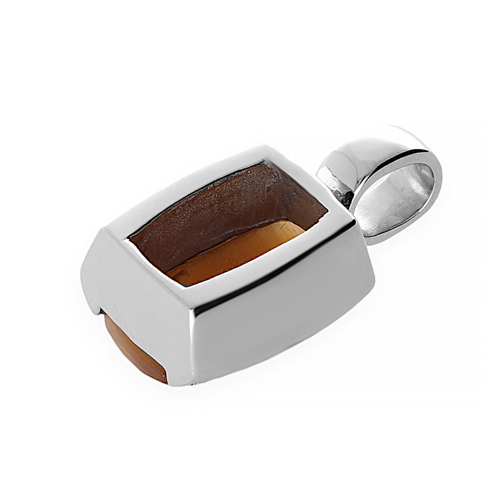 Stainless steel pendant Ashanti - silver-brown colour