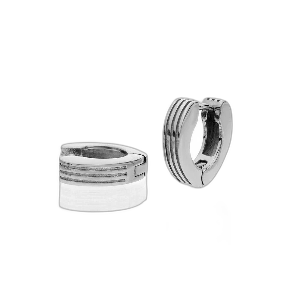 Stainless steel earrings 70019 - silver colour