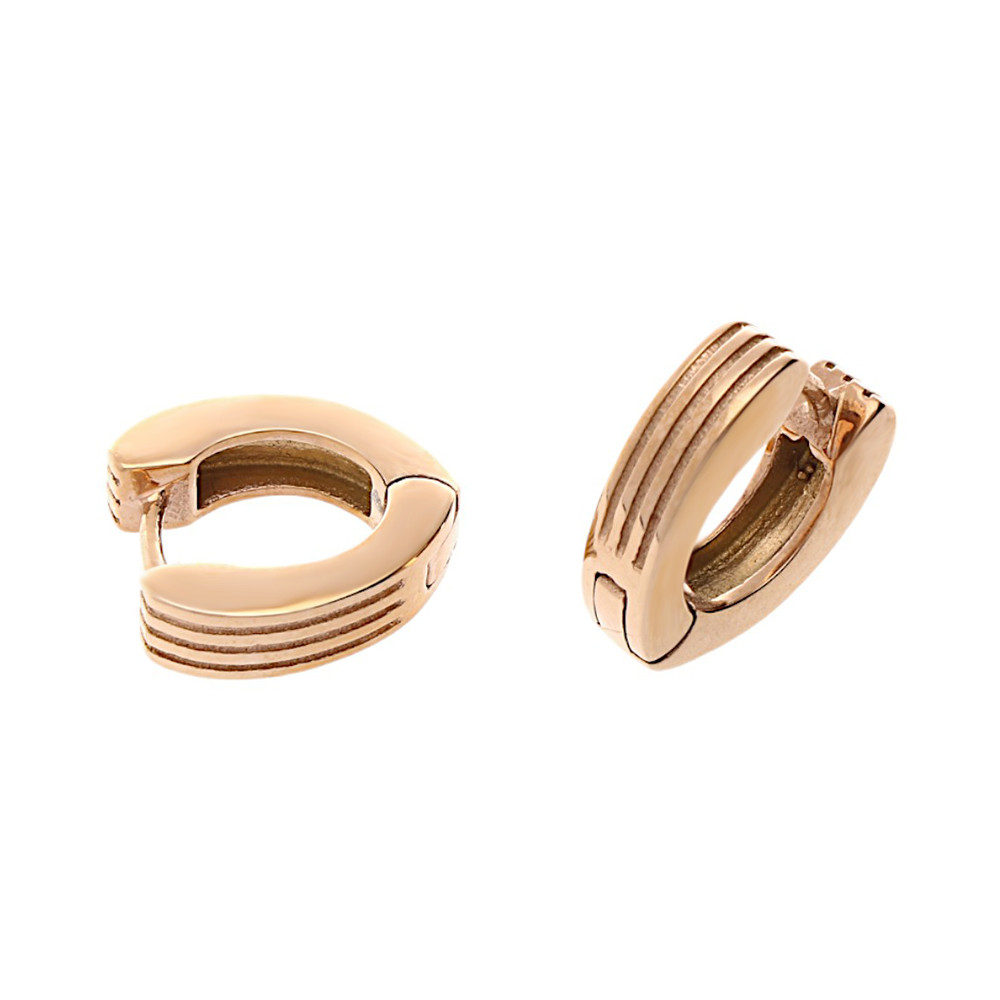 Stainless steel earrings 70019 - rose gold colour