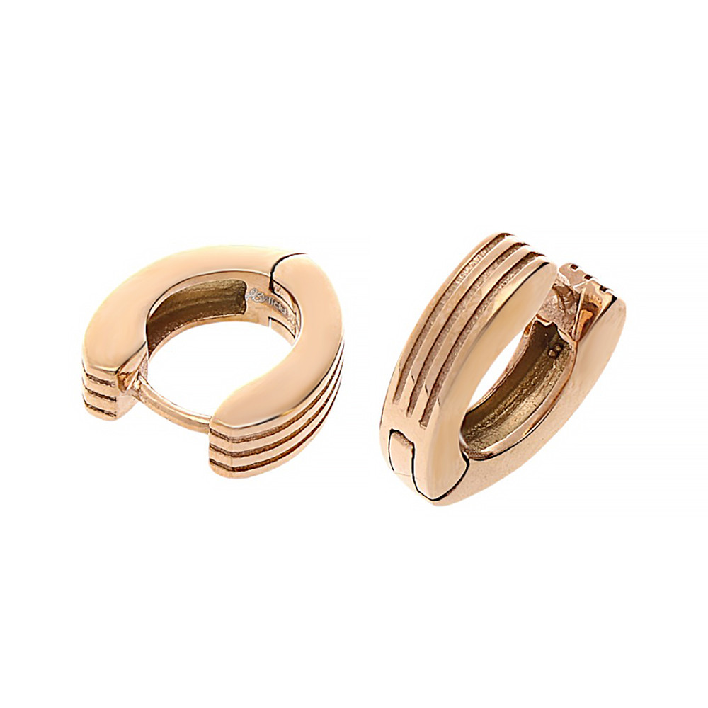 Stainless steel earrings 70019 - rose gold colour