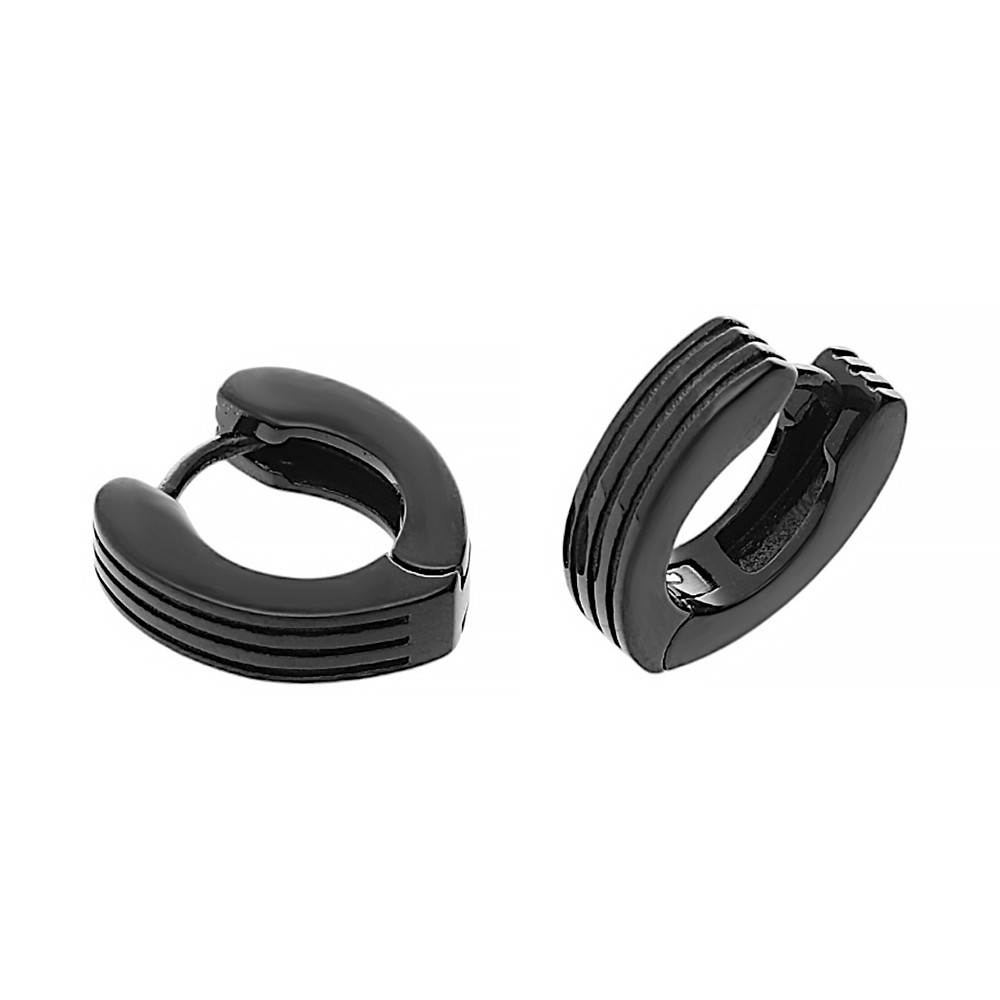 Stainless steel earrings 70019 - black