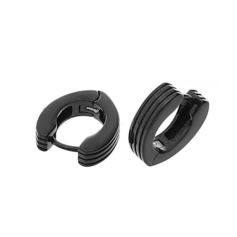 Stainless steel earrings 70019 - black