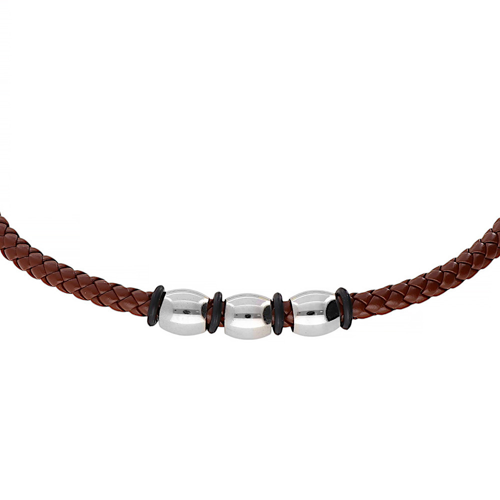 Stainless steel necklace 5810 - brown