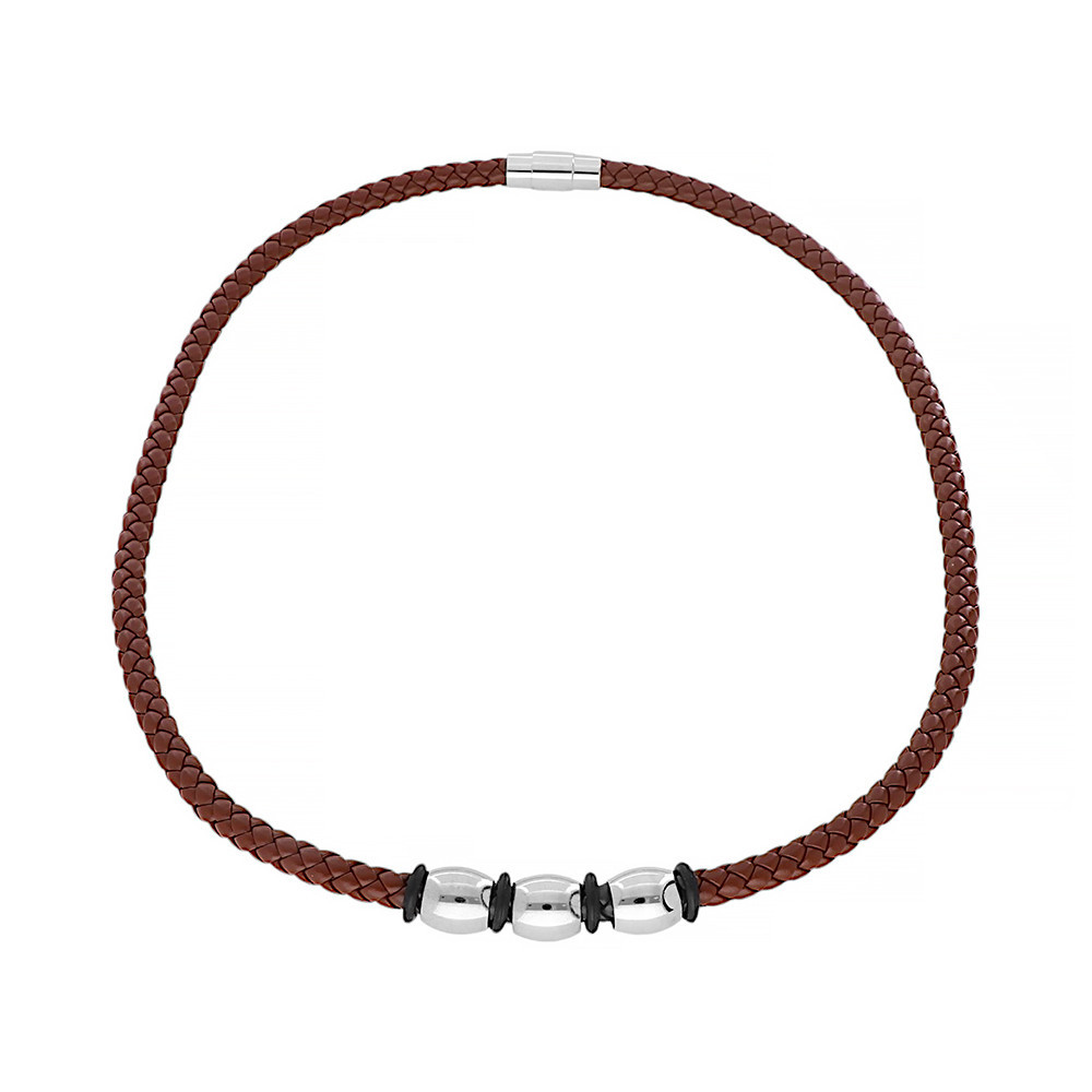 Stainless steel necklace 5810 - brown