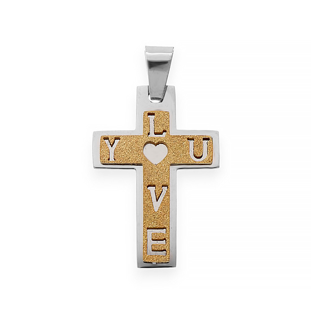Stainless steel pendant Amanti - silver-gold colour