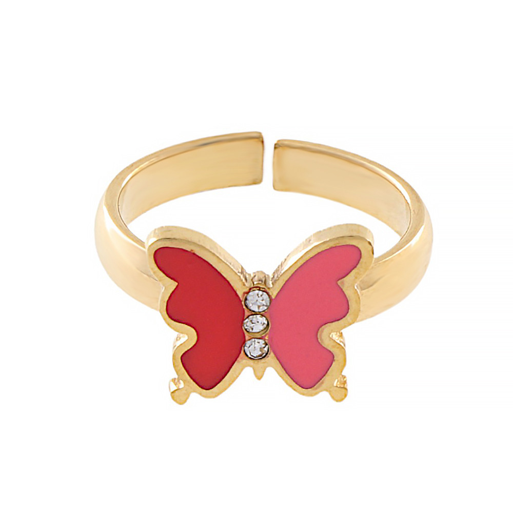 Children's stainless steel ring 6793 (size 44) - gold colour
