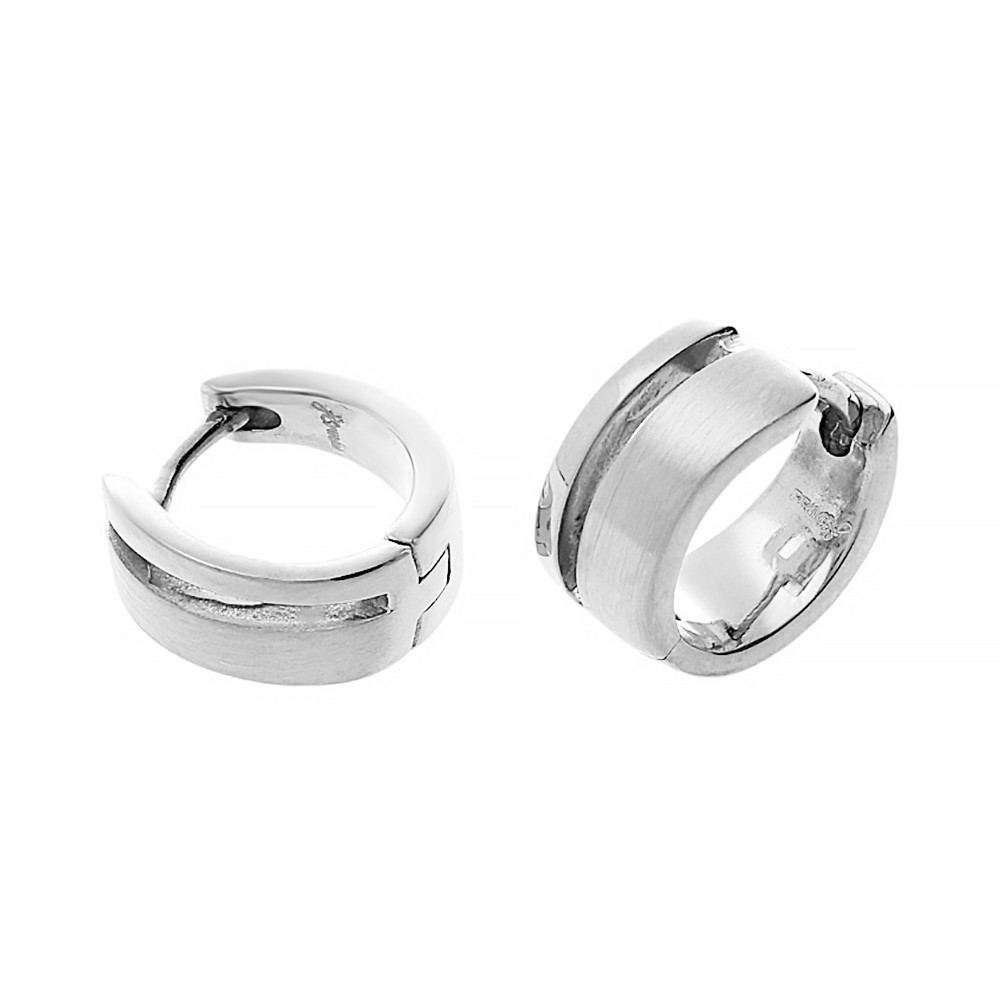 Stainless steel earrings 8036 - silver colour