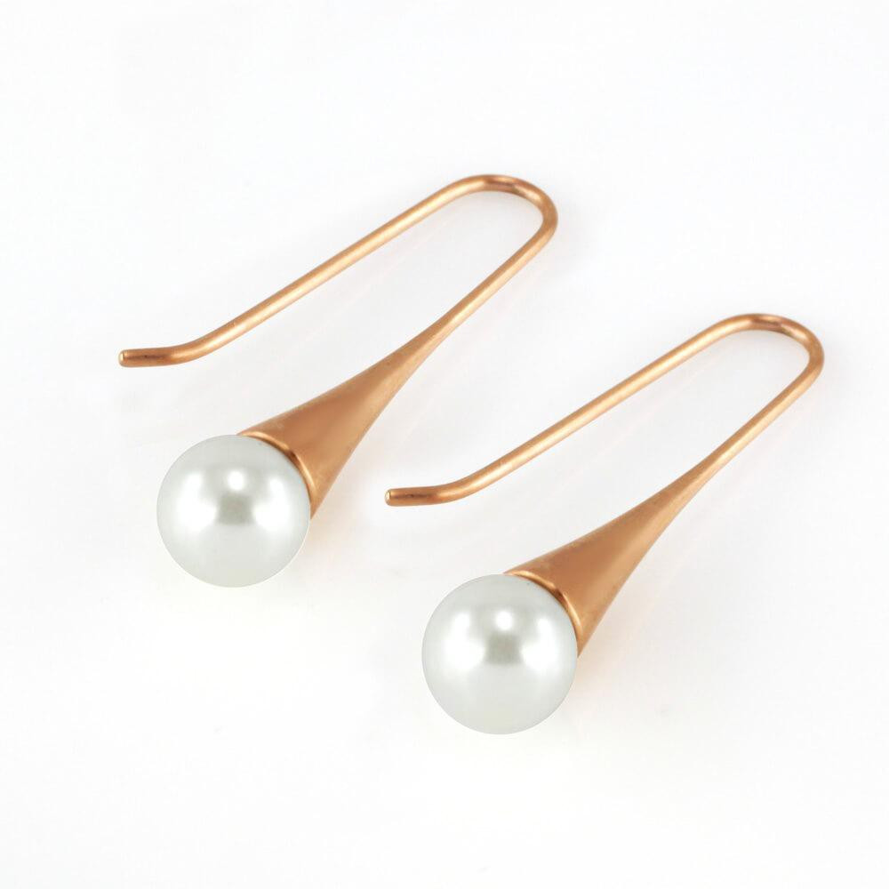 Stainless steel earrings 7928 - rose gold colour