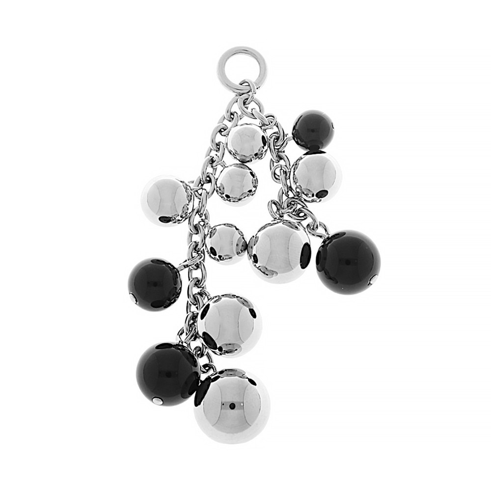 Stainless steel pendant 6184 - silver/black colour