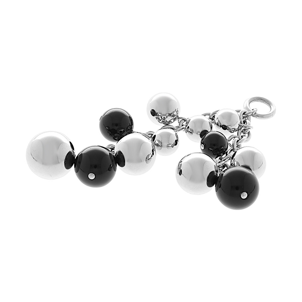 Stainless steel pendant 6184 - silver/black colour