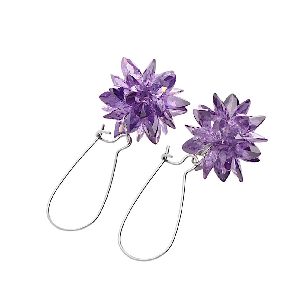 Stainless steel earrings 6468 - violet