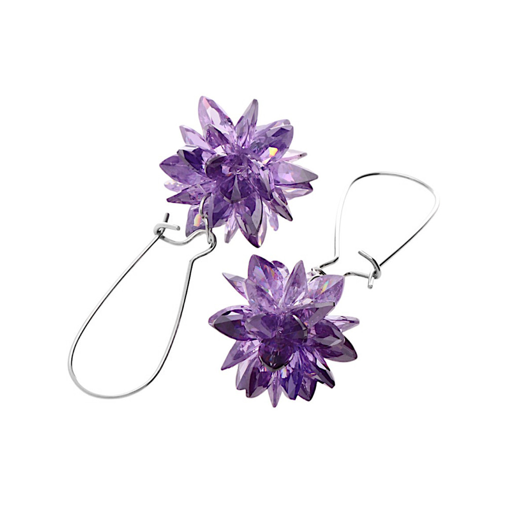 Stainless steel earrings 6468 - violet