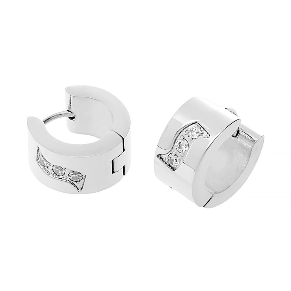 Stainless steel earrings 7041 - silver colour