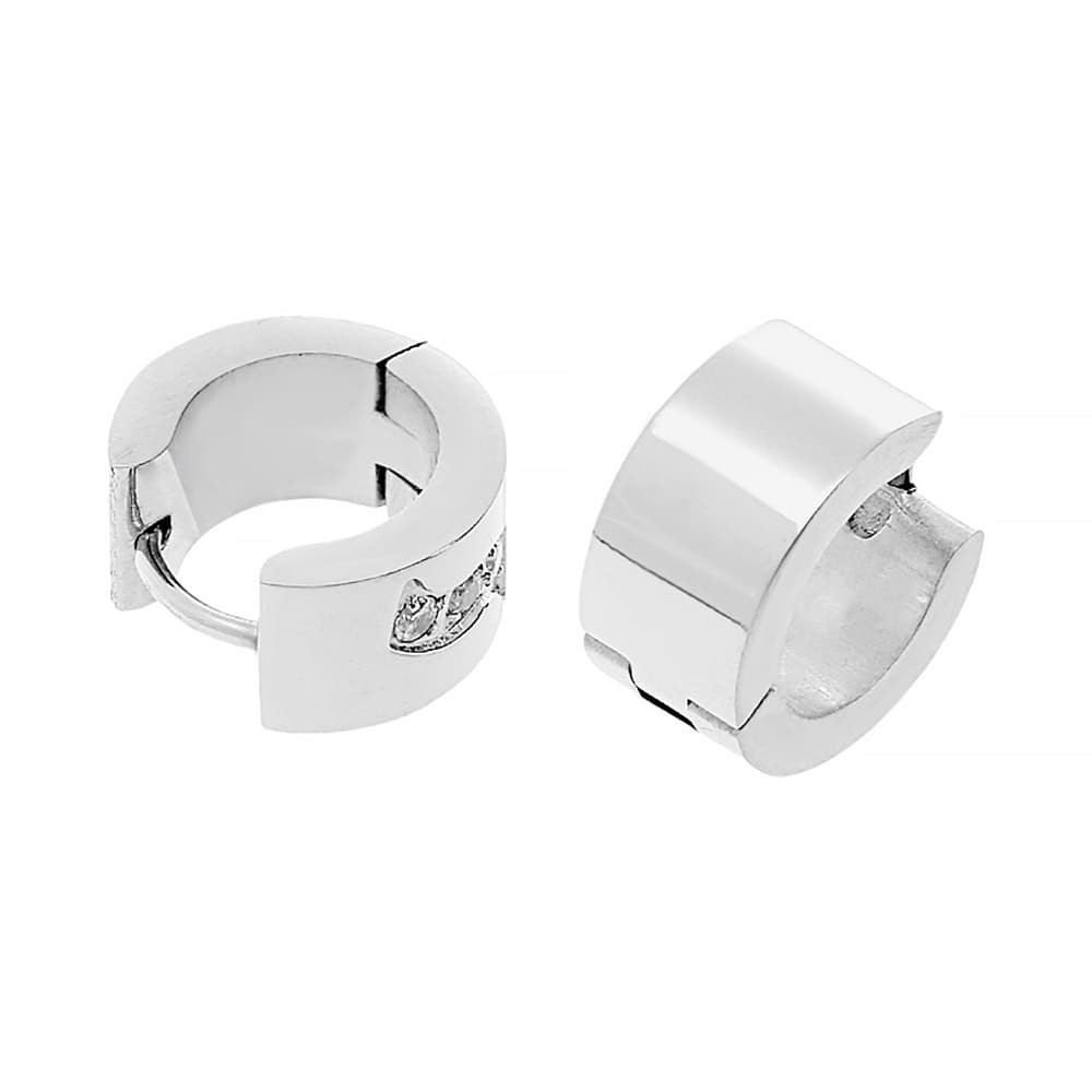 Stainless steel earrings 7041 - silver colour