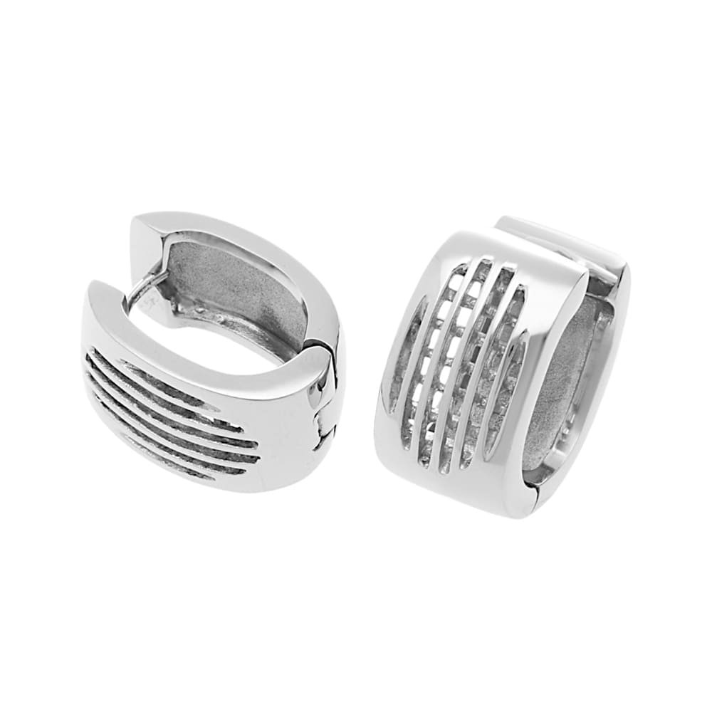 Stainless steel earrings 6330 - silver colour