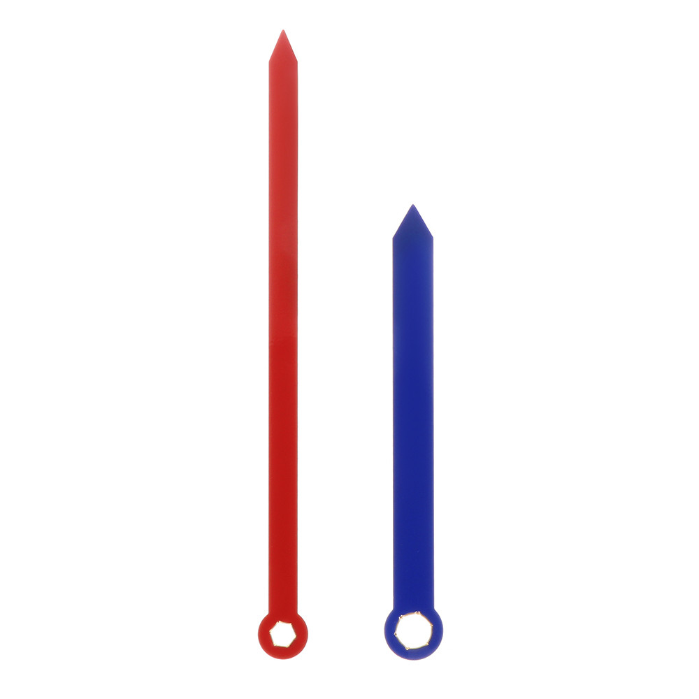 Kovové hodinové ručičky B42 (102 mm, 72 mm) - červené/modré