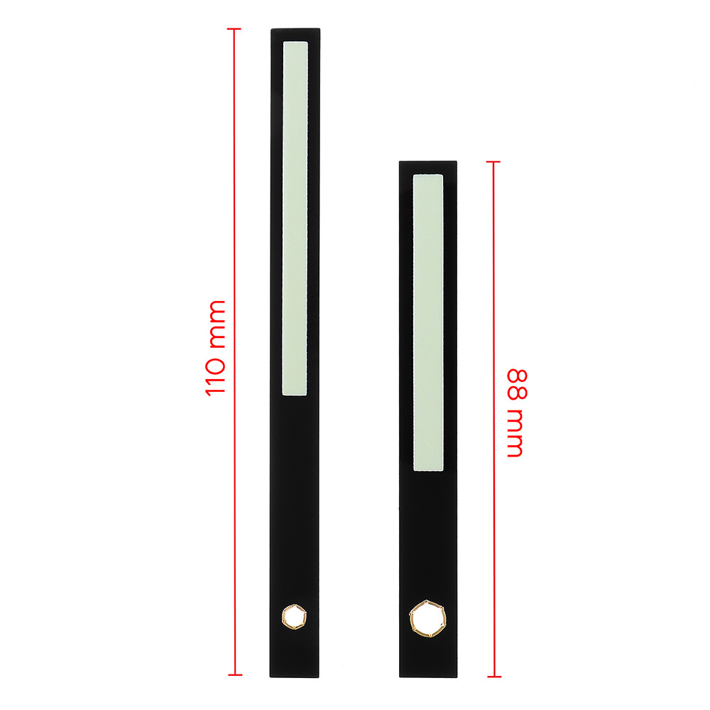 Luminiscenční kovové hodinové ručičky B39 (100 mm, 78 mm) - černé
