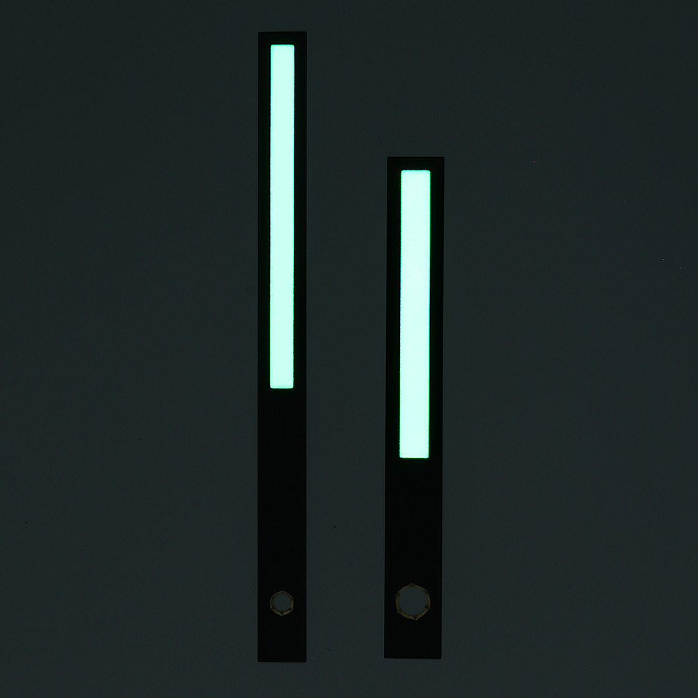 Luminiscenční kovové hodinové ručičky B39 (100 mm, 78 mm) - černé