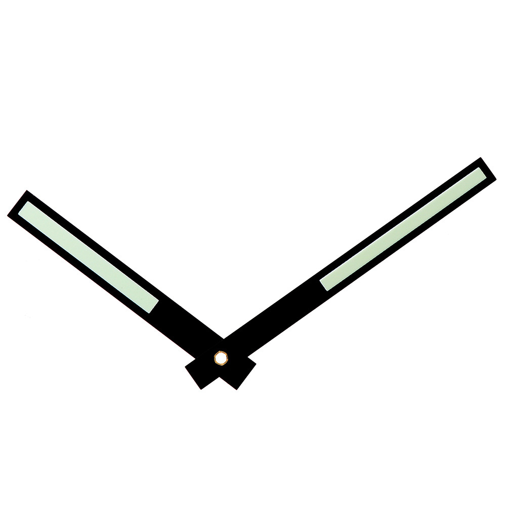 Luminiscenční kovové hodinové ručičky B39 (100 mm, 78 mm) - černé