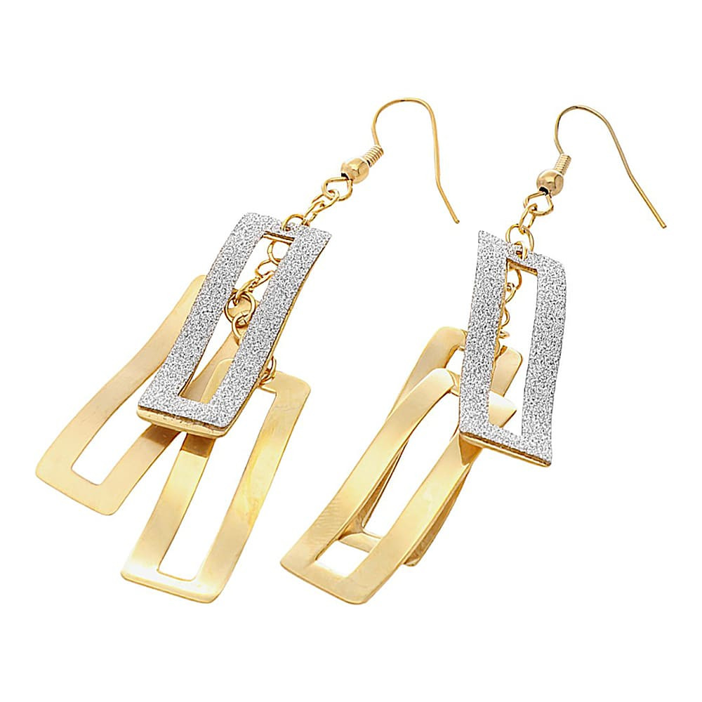 Stainless steel earrings 5983 - silver-gold colour
