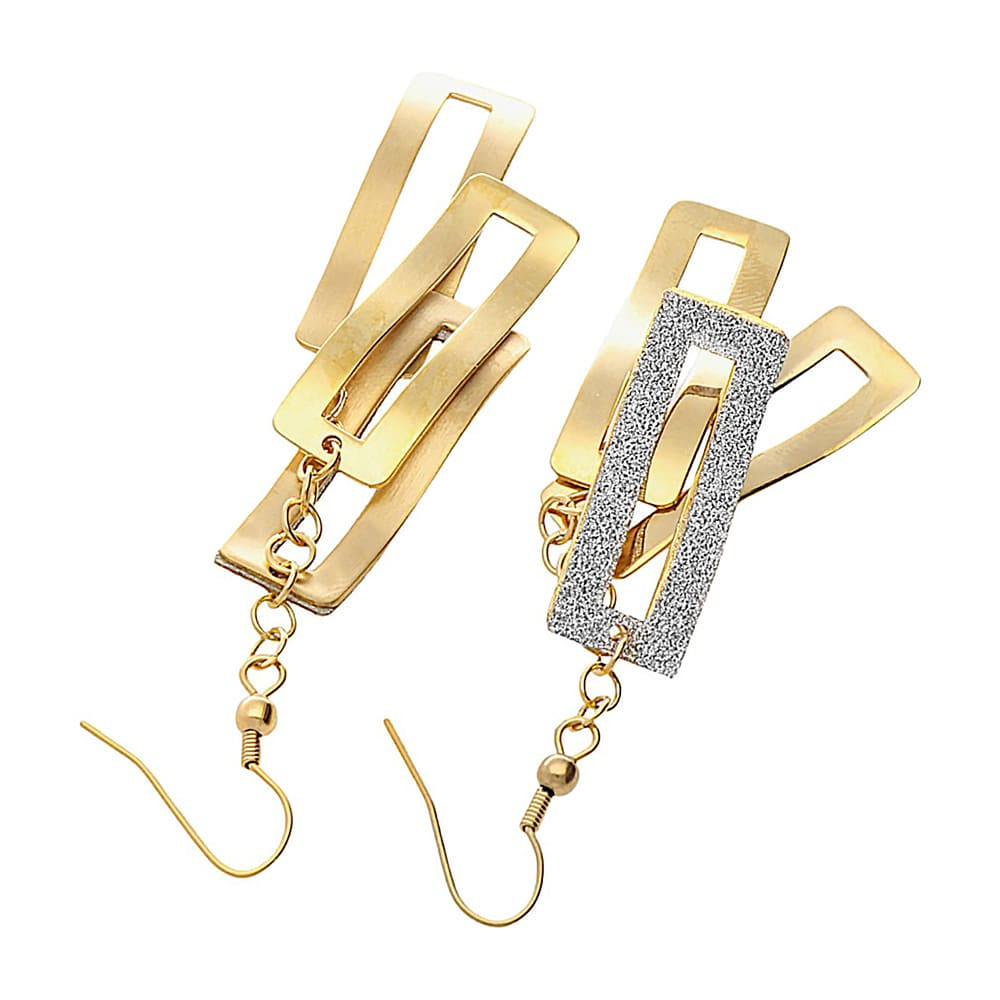 Stainless steel earrings 5983 - silver-gold colour