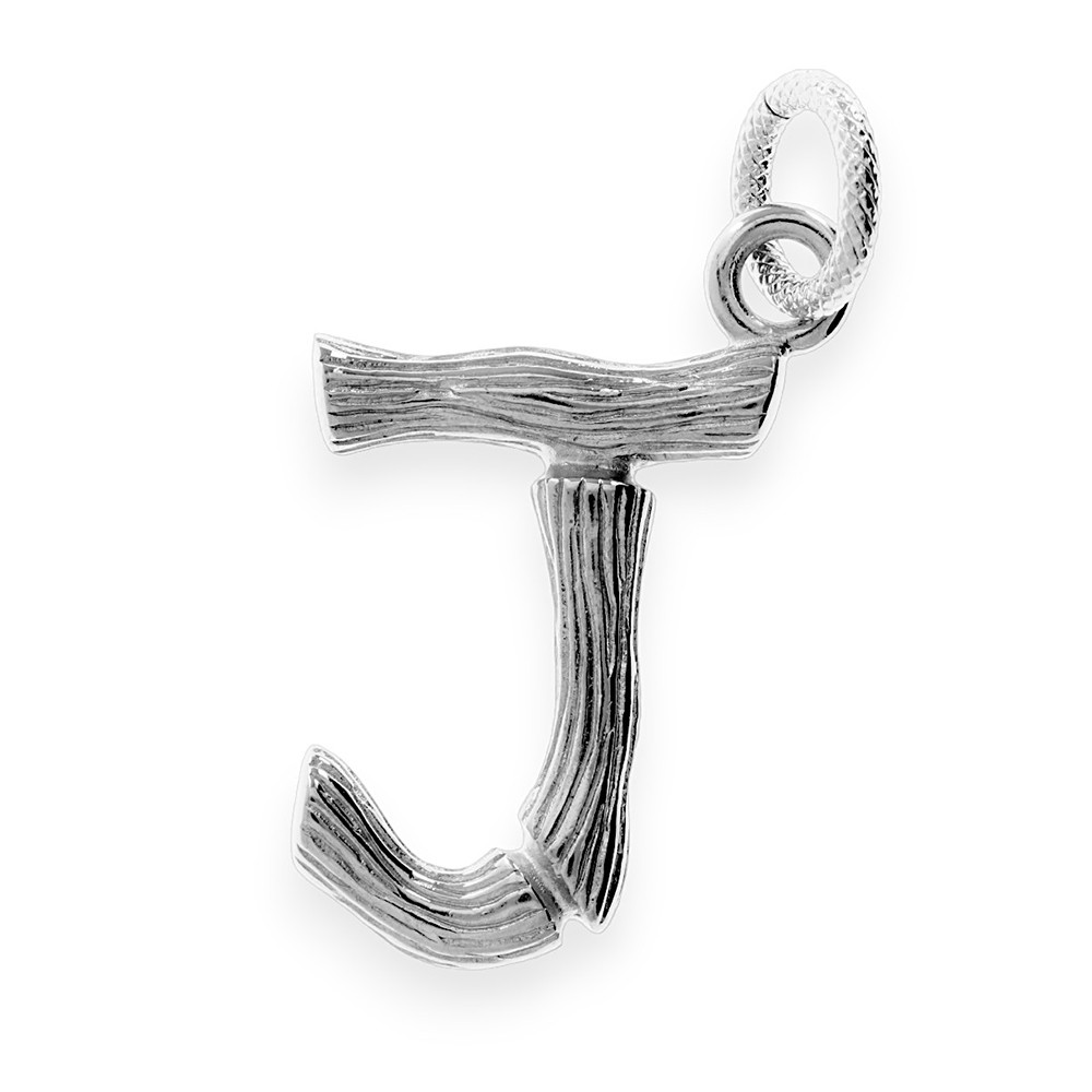 Stainless steel pendant "J" - 70213 - silver colour
