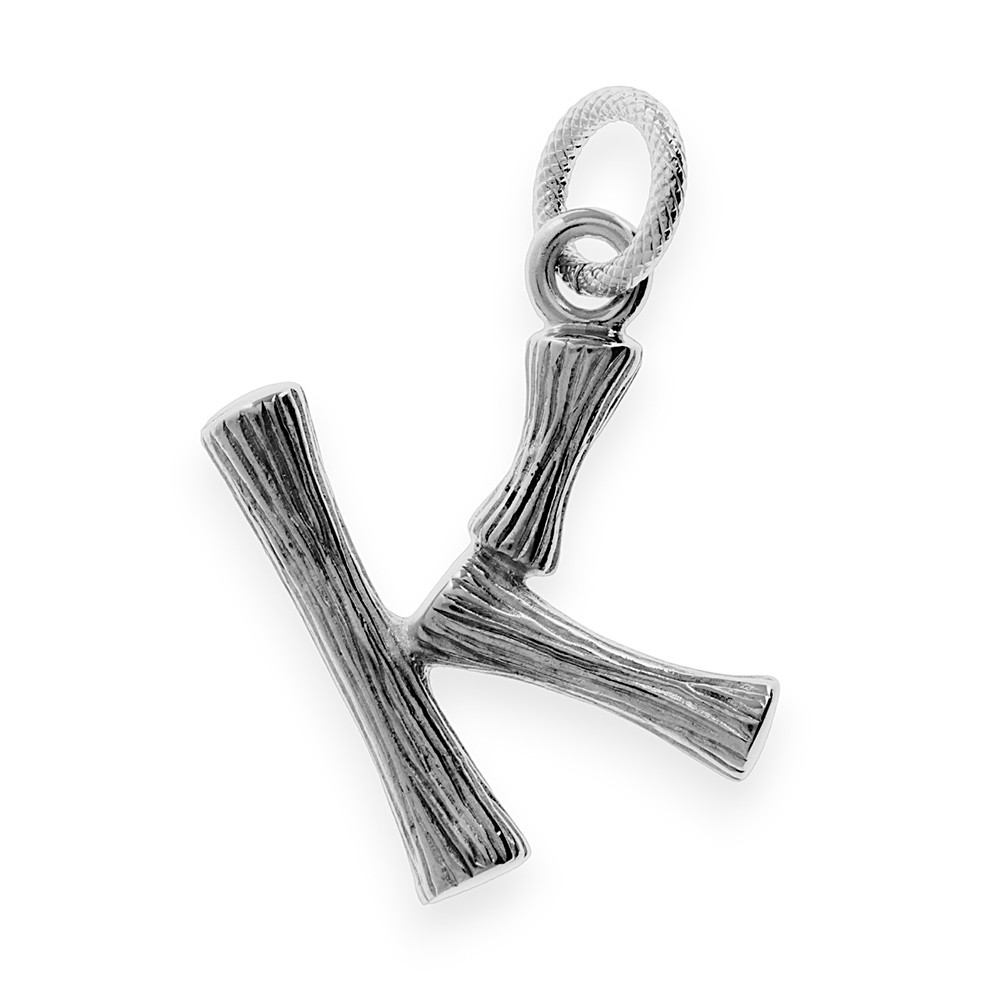 Stainless steel pendant "K" - 70213 - silver colour