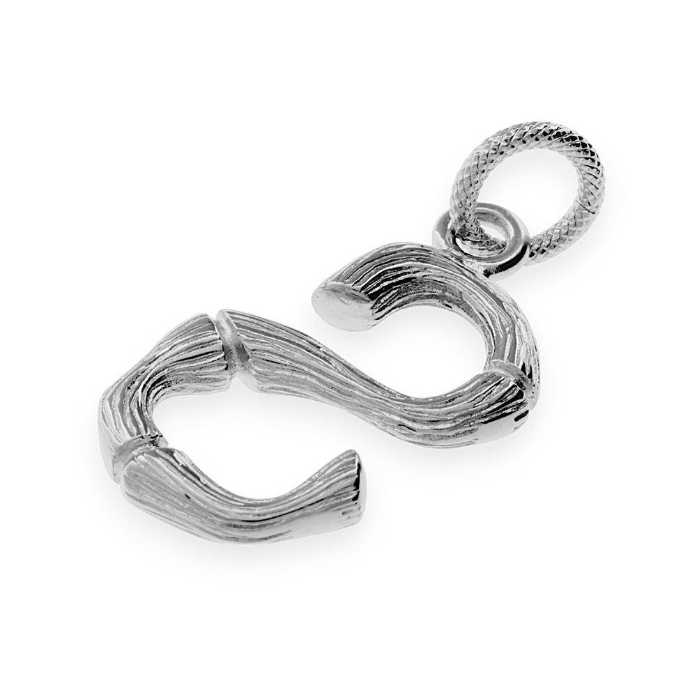 Stainless steel pendant "S" - 70213 - silver colour