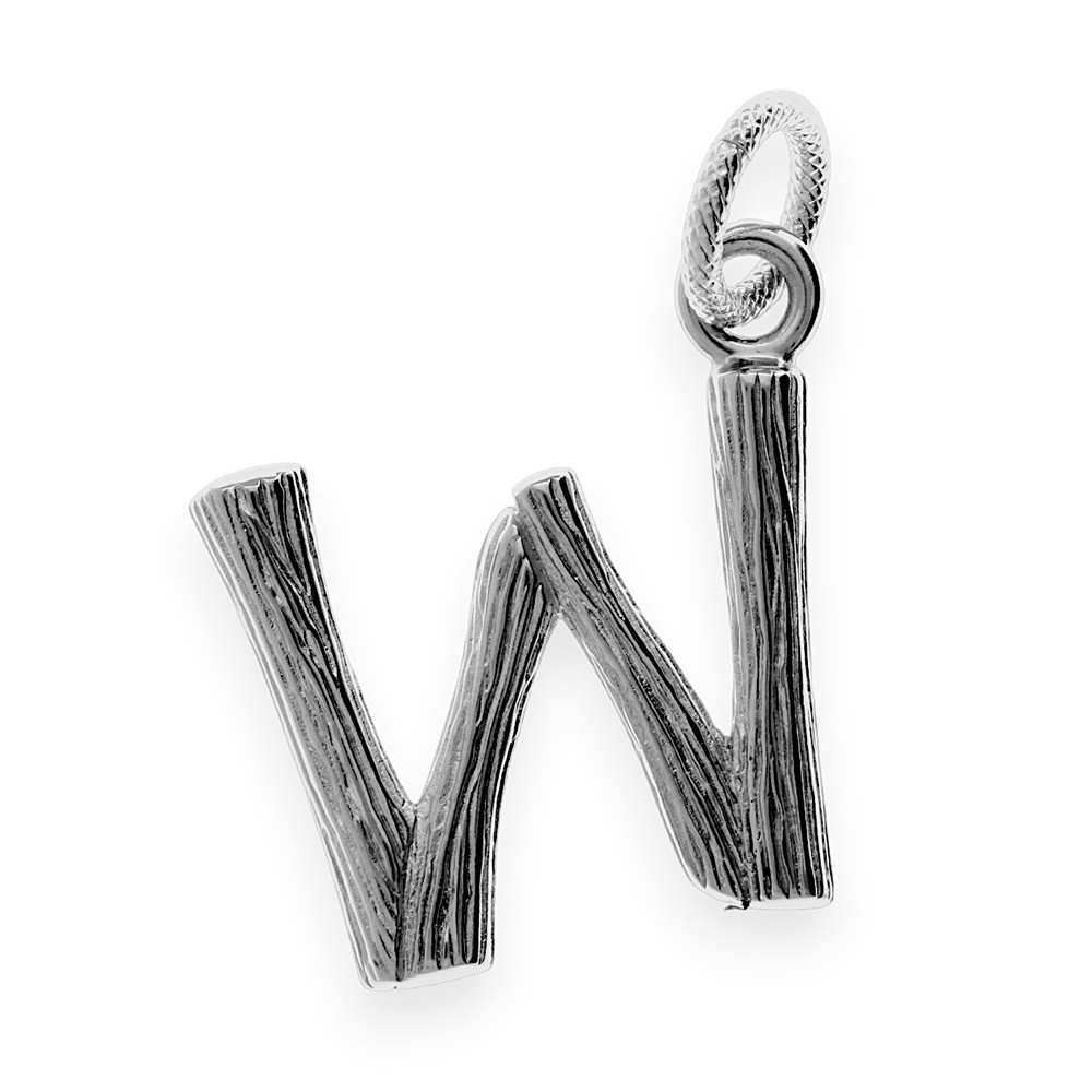 Stainless steel pendant "W" - 70213 - silver colour