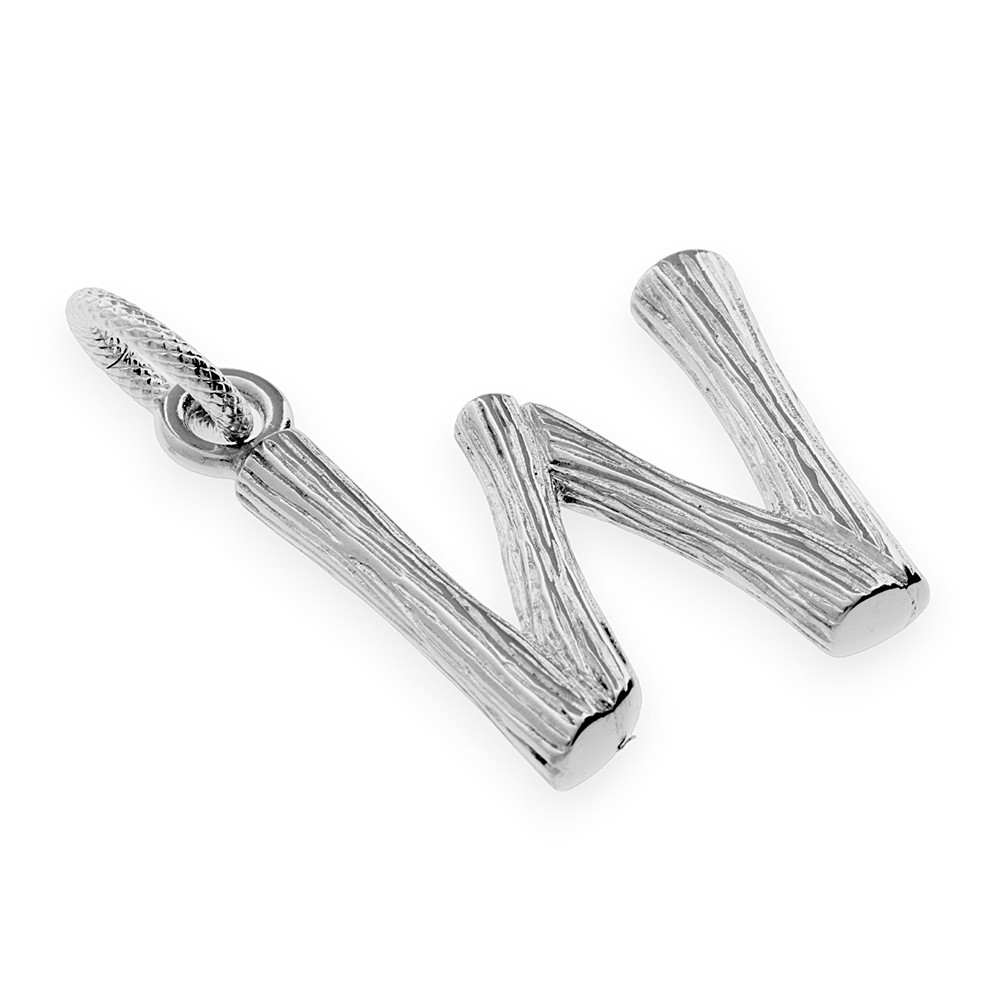 Stainless steel pendant "W" - 70213 - silver colour